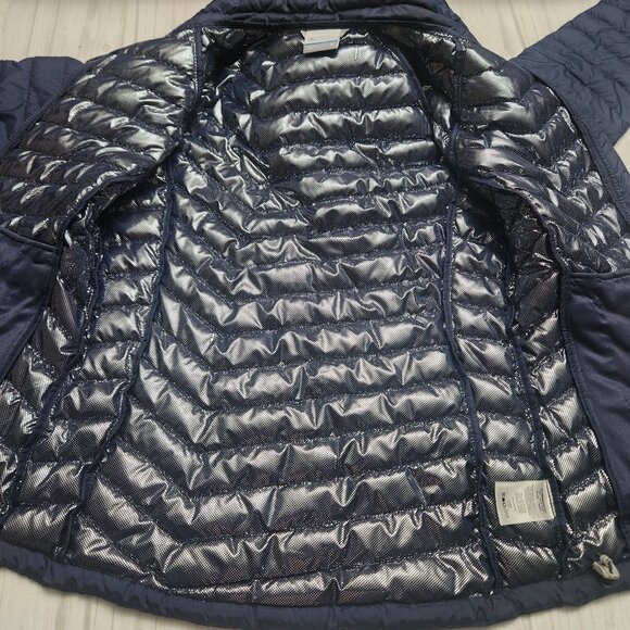 Columbia Women's Omni-Heat Powder Lite Puffer Jacket Navy Blue Size M - Picture 7 of 8